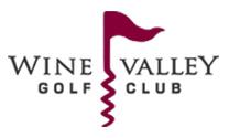Wine Valley Golf Club Logo, Flag with rippling underneath to represent water.